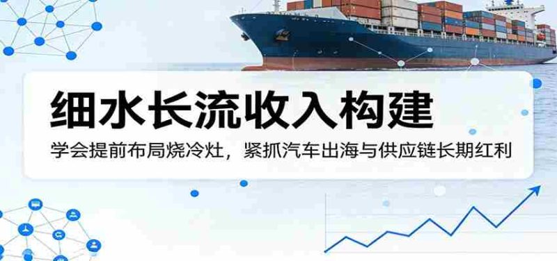 付费文章：细水长流收入构建，学会提前布局烧冷灶，紧抓汽车出海与供应链长期红利-中薪网