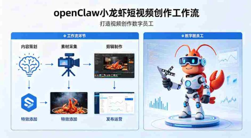 openClaw小龙虾搭建短视频创作工作流,打造视频创作数字员工-中薪网