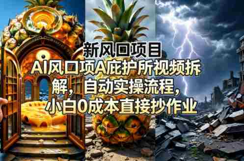 新风口项目AI庇护所视频拆解,自动实操流程,小白0成本直接抄作业-中薪网
