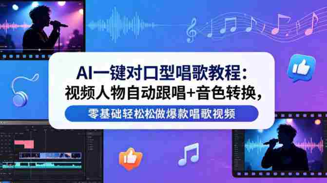 AI一键对口型唱歌教程:视频人物自动跟唱+音色转换,零基础轻松做爆款唱歌视频-中薪网