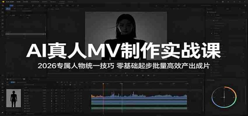 AI真人MV制作实战课:2026专属人物统一技巧,零基础起步批量高效产出成片-中薪网