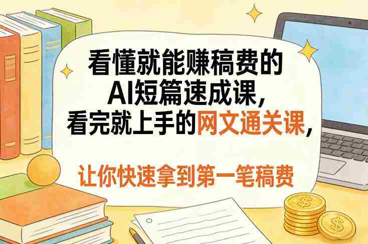 看懂就能賺稿费的AI短篇速成课,看完就上手的网文通关课,让你快速拿到第一笔稿费(更新5月)-中薪网