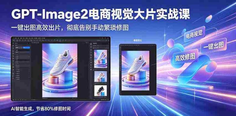 GPT-Image2电商视觉大片实战课,一键出图高效出片,彻底告别手动繁琐修图-中薪网