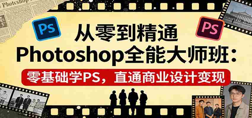 从零到精通Photoshop全能大师班：零基础学PS，直通商业设计变现-中薪网