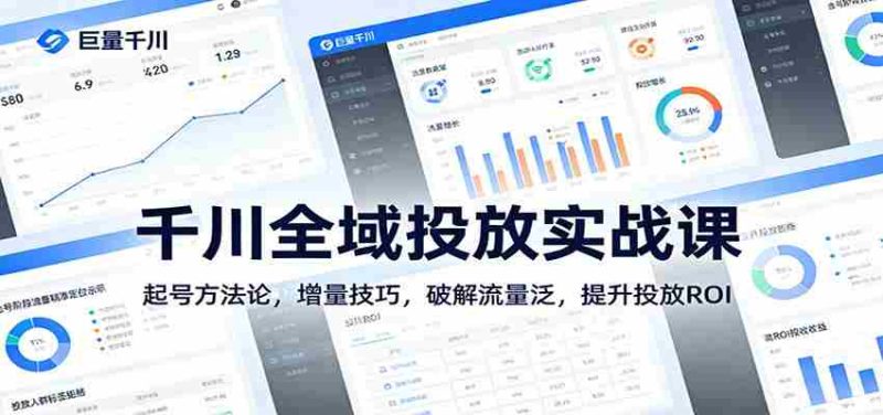 千川全域投放实战课:起号方法论,增量技巧,破解流量泛,提升投放ROI-中薪网