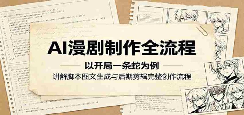 AI漫剧制作全流程:以开局一条蛇为例,讲解脚本图文生成与后期剪辑完整创作流程-中薪网