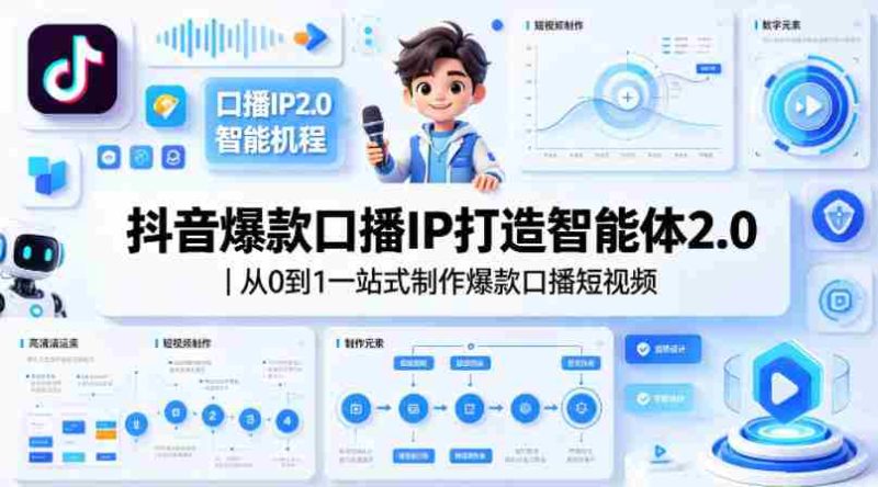 抖音爆款口播IP打造智能体2.0|从0到1一站式制作爆款口播短视频-中薪网