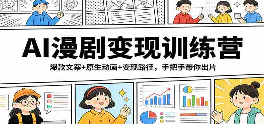 AI漫剧变现训练营：爆款文案+原生动画+变现路径，手把手带你出片-中薪网