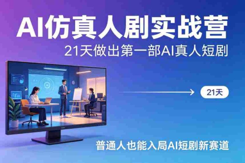 AI仿真人剧实战营,21天做出第一部AI真人短剧,普通人也能入局AI短剧新赛道-中薪网