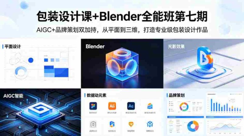 包装设计课+Blender全能班第七期,AIGC+品牌策划双加持,从平面到三维,打造专业级包装设计作品-中薪网