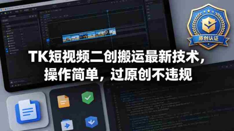 TK短视频二创搬运最新技术,操作简单,过原创不违规-中薪网