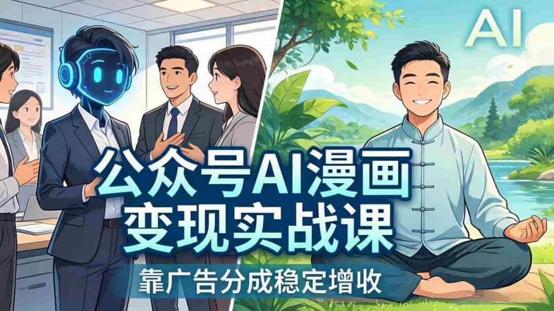 (17921期)公众号AI漫画变现实战课:星座/职场/养生多赛道+智能体发文,靠广告分成稳定增收-中薪网