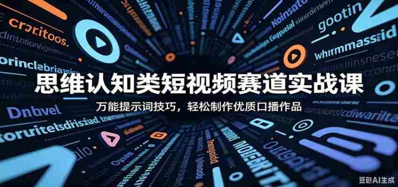 思维认知类短视频赛道实战课:万能提示词技巧,轻松制作优质口播作品-中薪网