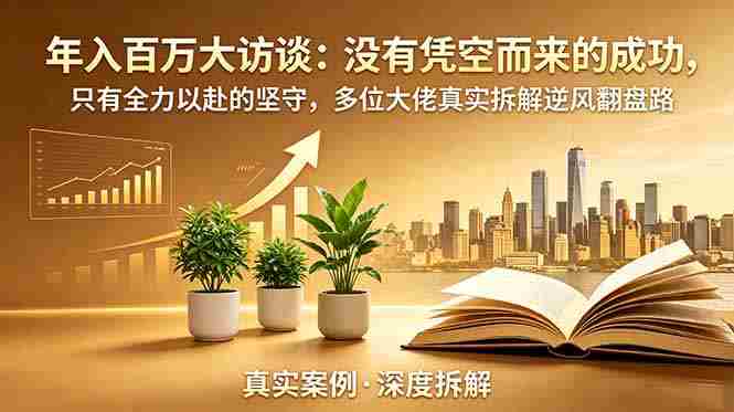 (18891期)年入百万大访谈-更新:没有凭空而来的成功,只有全力以赴的坚守,多位大佬真实拆解逆风翻盘路-中薪网