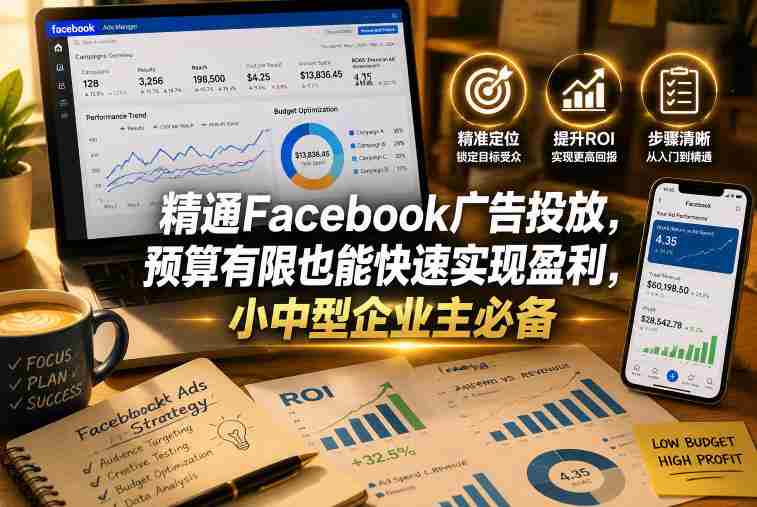 精通Facebook广告投放,预算有限也能快速实现盈利,小中型企业主必备【原创双语字幕】-中薪网