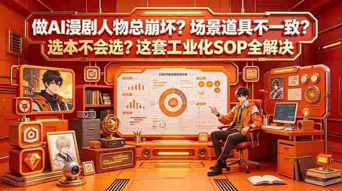 (18850期)做AI漫剧人物总崩坏?场景道具不一致?选本不会选?这套工业化SOP全解决 (更新)-中薪网