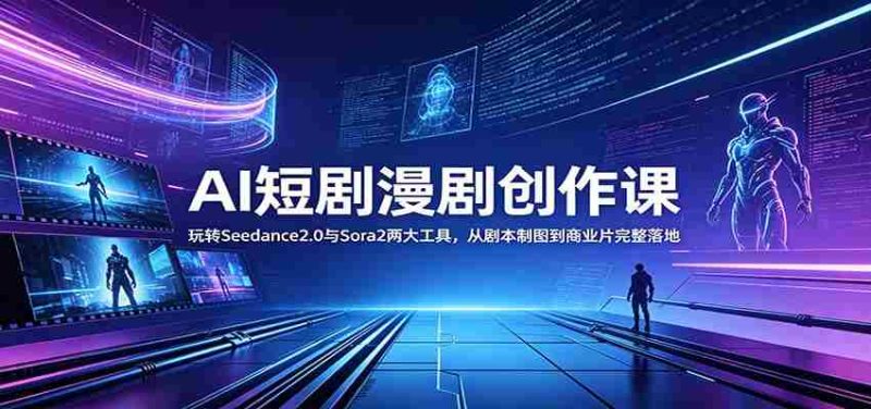 AI短剧漫剧创作课:玩转Seedance2.0与 Sora2两大工具,从剧本制图到商业片完整落地-中薪网