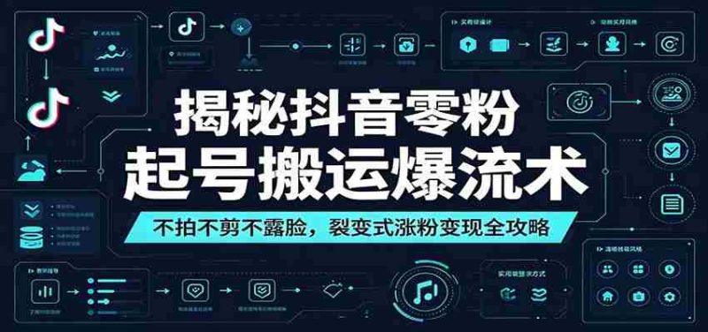 揭秘抖音零粉起号搬运爆流术:不拍不剪不露脸,裂变式涨粉变现全攻略-中薪网