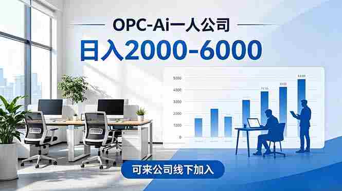 (18809期)2026创业新风口—OPC一人公司模式震撼首发!日收益2000-6000+,项目绿色长久,安全稳健,合…-中薪网