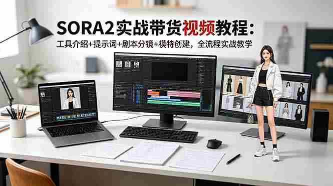 (18718期)SORA2实战带货视频教程:工具介绍+提示词+剧本分镜+模特创建,全流程实战教学-中薪网