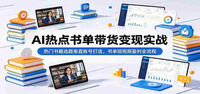 AI热点书单带货变现实战:热门书籍选题垂直账号打造,书单短视频盈利全流程-中薪网