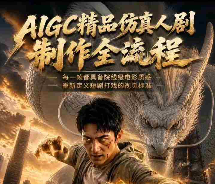 AIGC精品仿真人剧豢龙人全流程制作解析2026,国风仿真人创作+打斗剧情+人设编排,一站式AI短剧入门-中薪网