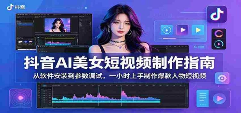 抖音AI美女短视频制作指南:从软件安装到参数调试,一小时上手制作爆款人物短视频-中薪网