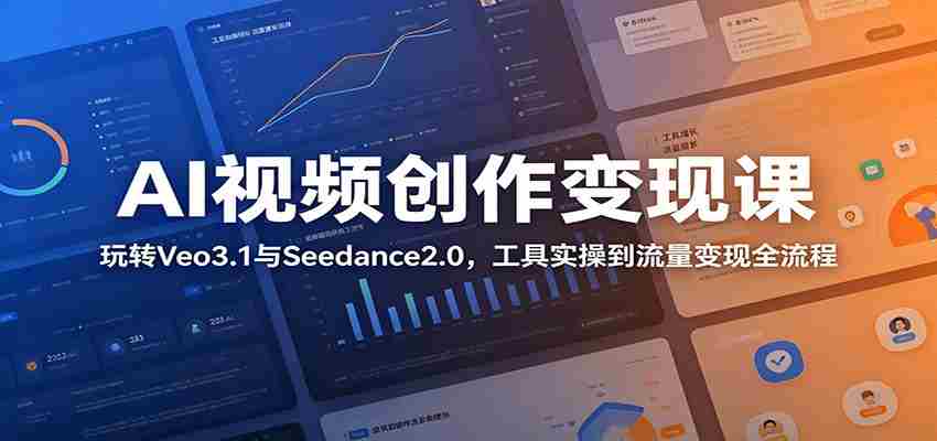 AI视频创作变现课：玩转Veo3.1与Seedance2.0，工具实操到流量变现全流程-中薪网