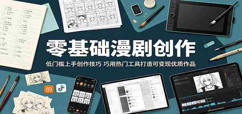 零基础漫剧创作：低门槛上手创作技巧，巧用热门工具打造可变现优质作品-中薪网