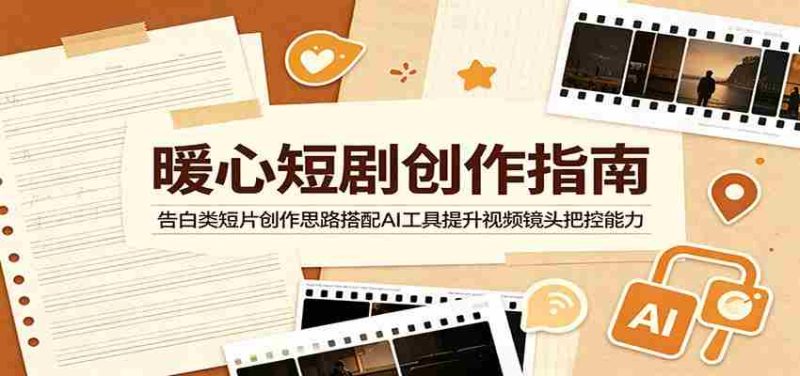 暖心短剧创作指南:告白类短片创作思路搭配AI工具提升视频镜头把控能力-中薪网
