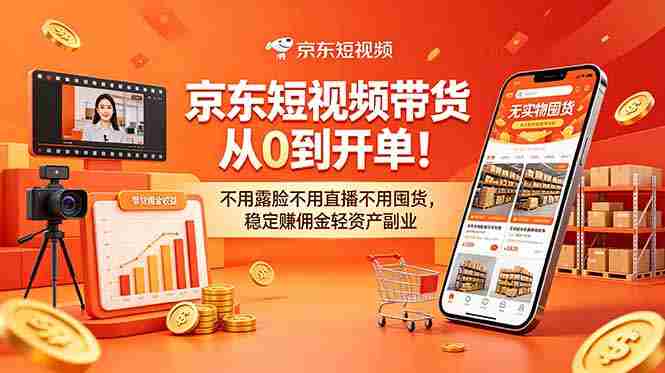 (18895期)京东短视频带货从0到开单!不用露脸不用直播不用囤货,稳定赚佣金轻资产副业-中薪网