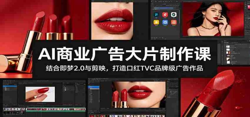 AI商业广告大片制作课：结合即梦2.0与剪映，打造口红TVC品牌级广告作品-中薪网
