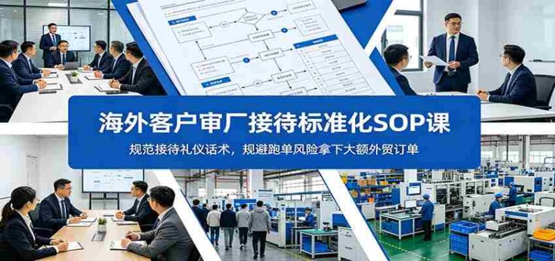 海外客户审厂接待标准化SOP课:规范接待礼仪话术,规避跑单风险拿下大额外贸订单-中薪网