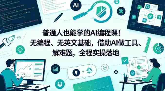 普通人也能学的AI编程课!无编程、无英文基础,借助AI做工具、解难题,全程实操落地(更新6月)-中薪网
