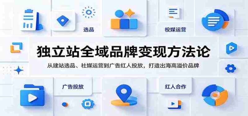 独立站全域品牌变现方法论:从建站选品、社媒运营到广告红人投放,打造出海高溢价品牌-中薪网