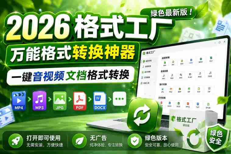 2026格式工厂绿色最新版！万能格式转换神器，一键音视频文档格式转换，打开即可使用，无广告绿色版本-中薪网