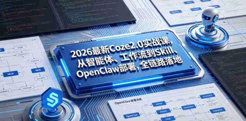 2026最新Coze2.0实战课,从智能体、工作流到Skill、OpenClaw部署,全链路落地-中薪网